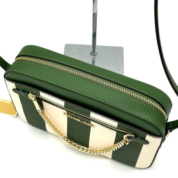Michael Kors Large EW Zip Chain Xbody Crossbody Bag Fern Green Multi - Picture 6 of 11